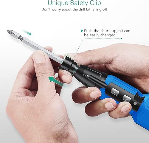 Miniatura 3 de ORIA Destornillador eléctrico, destornillador eléctrico inalámbrico, kit de herramientas de reparación de energía inalámbrica 13 en 1 con 10 puntas