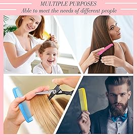 Leinuosen 12 Pieces Hair Combs Set Pocket Plastic Fine Tooth Dressing Comb for Women and Men, Peines Para Cabello(Pink, Yellow, Blue)