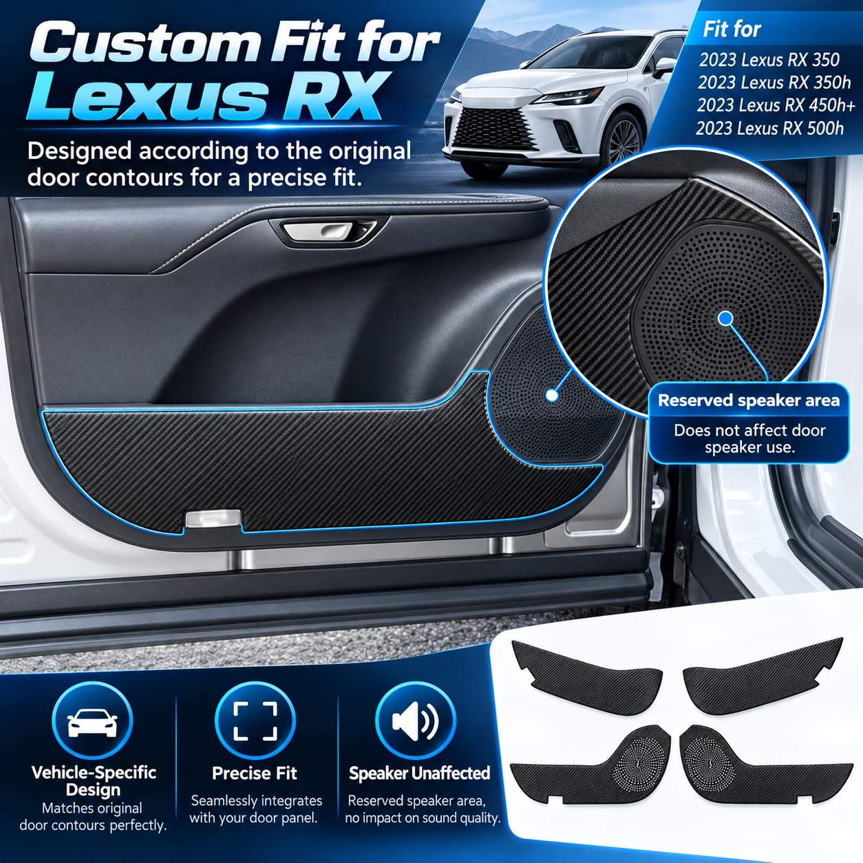 Amazon.com: Bmolpt Door Kick Pads for Lexus RX 350 350h 450h+ 500h