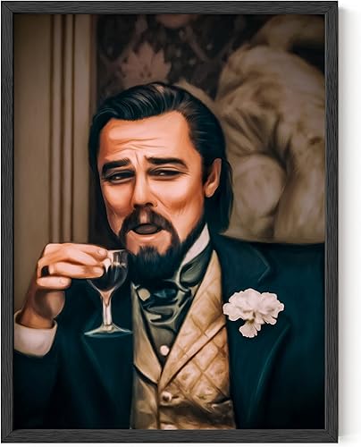 HAUS AND HUES Leonardo DiCaprio - Pósteres de memes  Arte de pared para TV, divertidos carteles de memes para dormitorio de chicos, pintura de