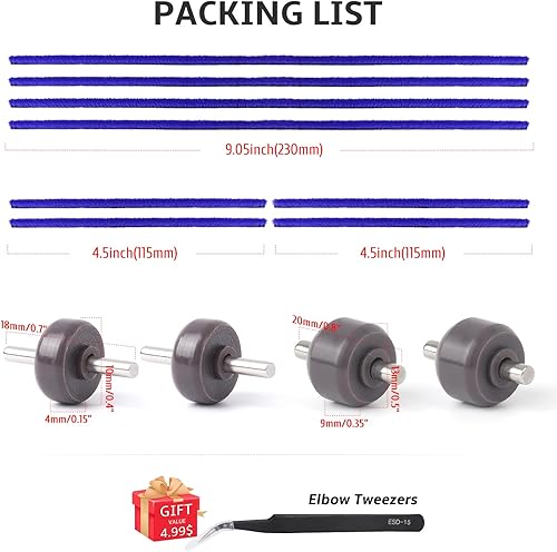 Miniatura 2 de Soft Plush Strips and Wheels Kit Compatible with Dyson Vacuum Cleaner Soft Roller Cleaner Head Replacement parts, A Set of 6-Strips 9.1-Inch