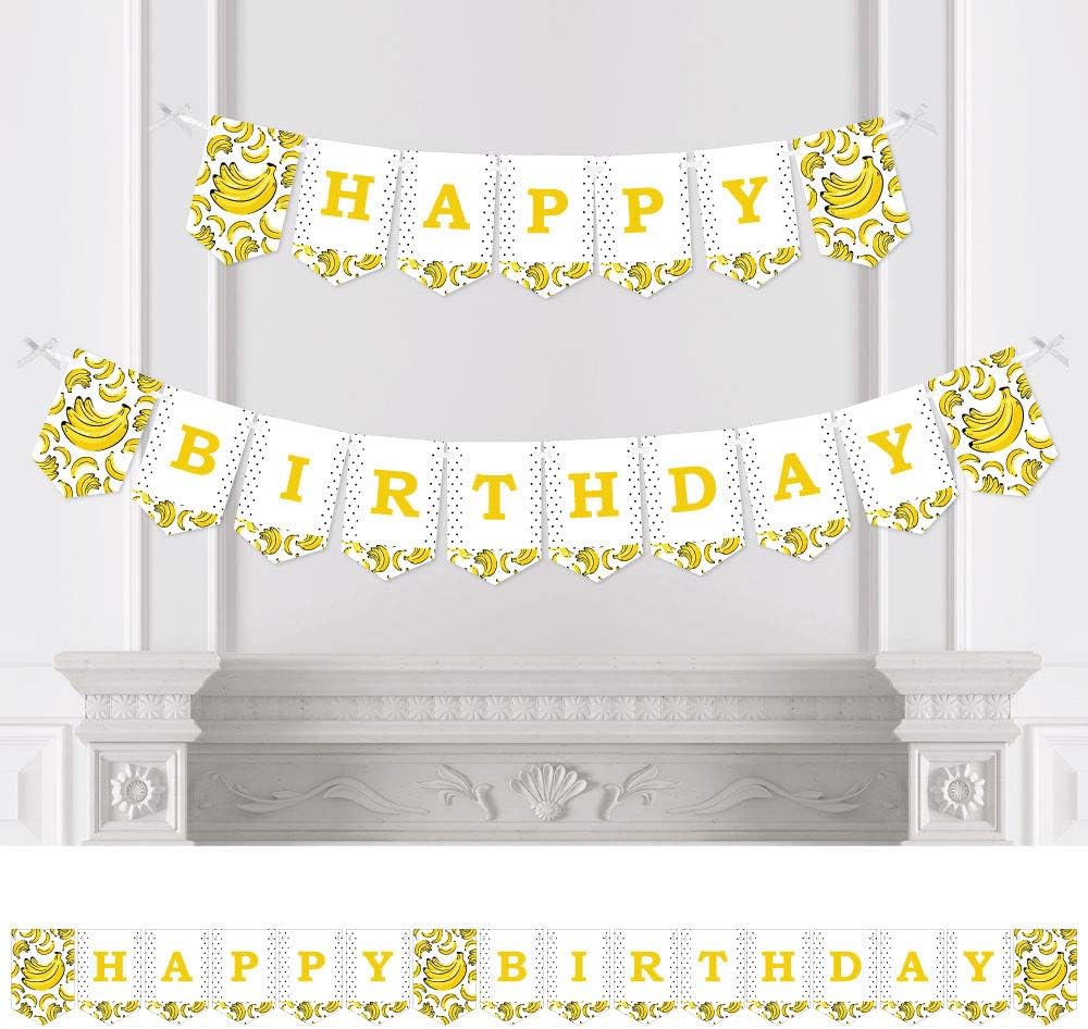 Big Dot of Happiness Let's Go Bananas Tropical Birthday Party Bunting