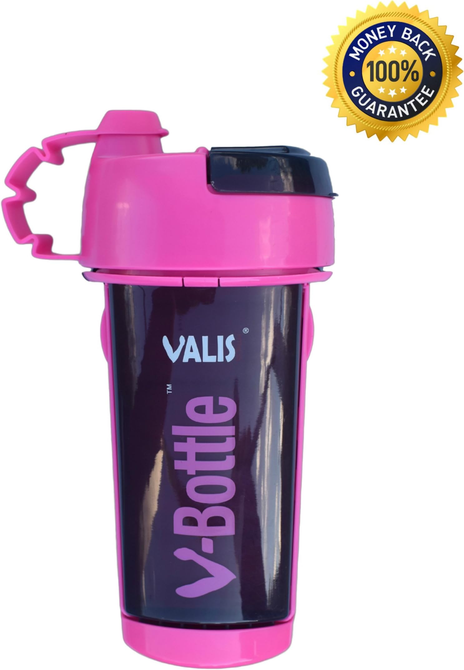 V - BOTTLE: VERSATILE FITNESS SHAKER - BPA & Leak Free - 600ml Water / Protein Mixer & Blender Cup - with Detachable Stop Watch + 2 Storage Compartments - Perfect for PRE / POST Workout / Store your Phone / Key and Wallet. Used in the Gym – Running and for Sport.