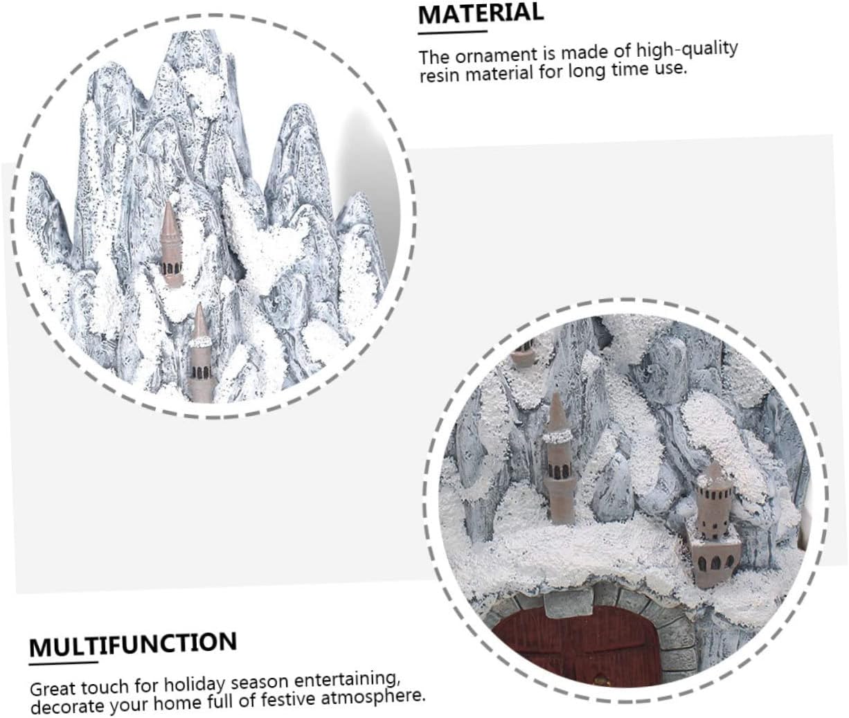 Zerodeko Icing Castle Decorative Snowy Ornament 7 Resin Emulational ICY Castle Art Piece for Home Decor and Holiday Displays