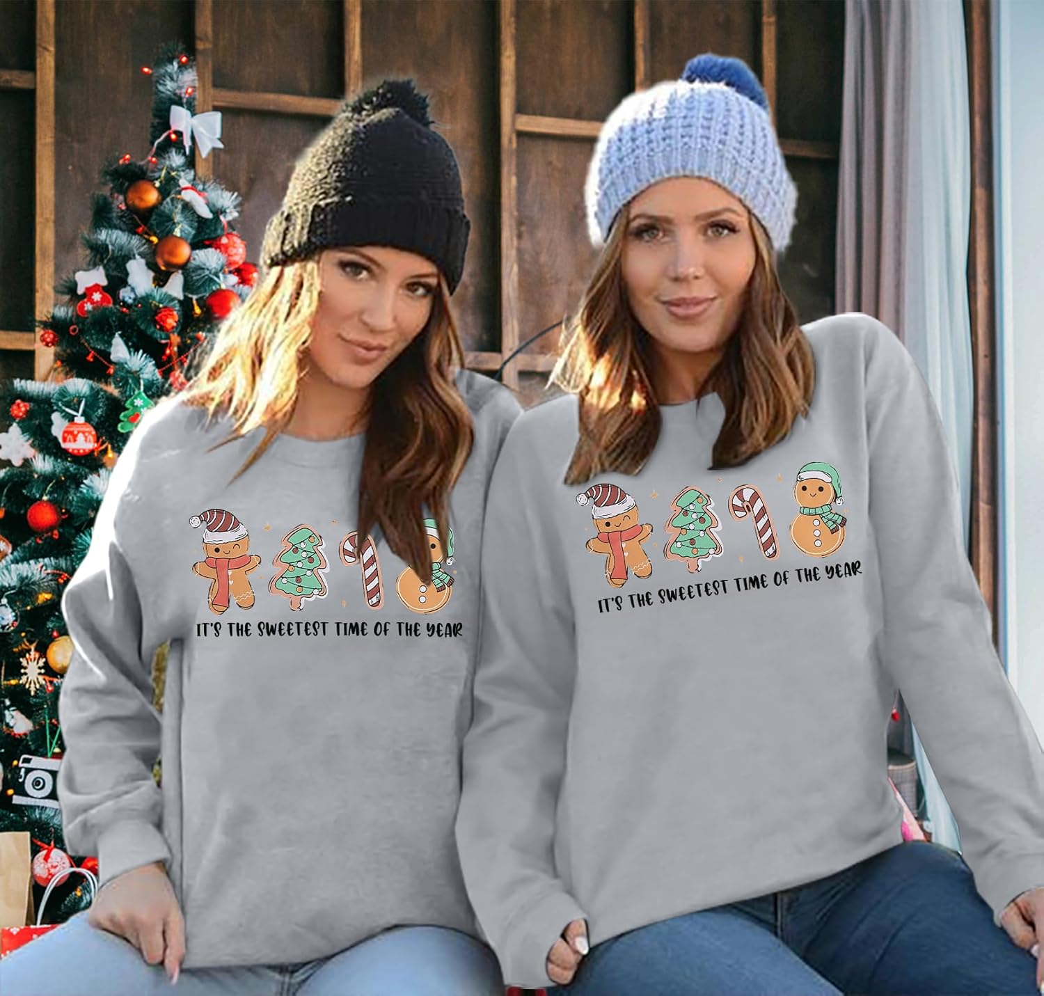 FRYAID Christmas Shirt Women Funny Gingerbread Graphic Sweatshirts Merry Christmas Long Sleeve shirts Casual Pullover Tops - Image 3