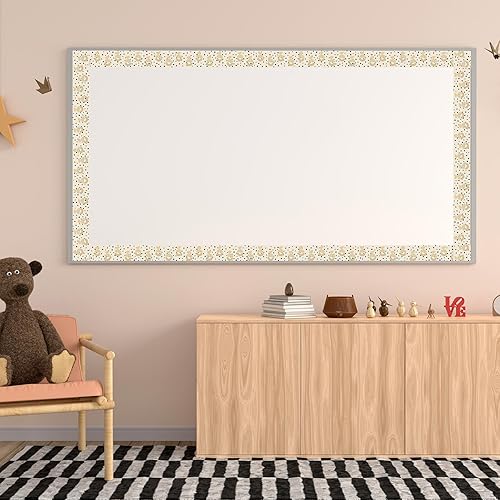 Miniatura 7 de Bordes de tablón de anuncios bohemio de 69 pies, diseño retro, color beige, marrón, sol, arco iris, borde recto, rayas de puntos para tablón de