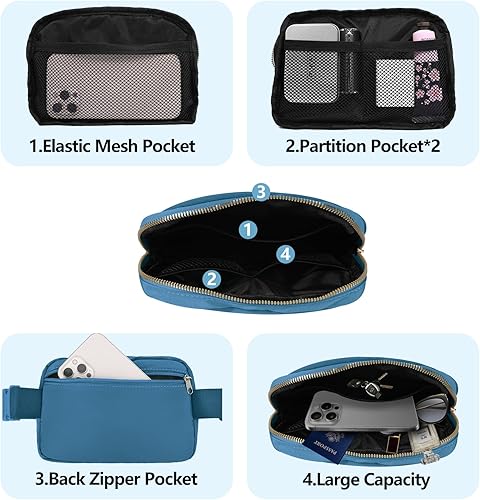 Miniatura 10 de Riñonera para correr para mujeres y hombres, bolsa cruzada con correa ajustable para deportes, Marrón, 1 paquete de riñonera