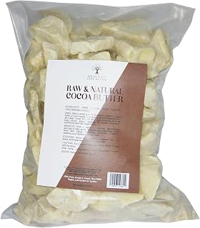 Sixbright Unrefined Cocoa Butter –10 LBS | 100% Pure, Food Grade- Natural Moisturizer for Dry Skin, Fades Stretch Marks & Scars,For Skin, Hair, DIYs. Chocolate Aroma 160 oz. (10 Pounds)