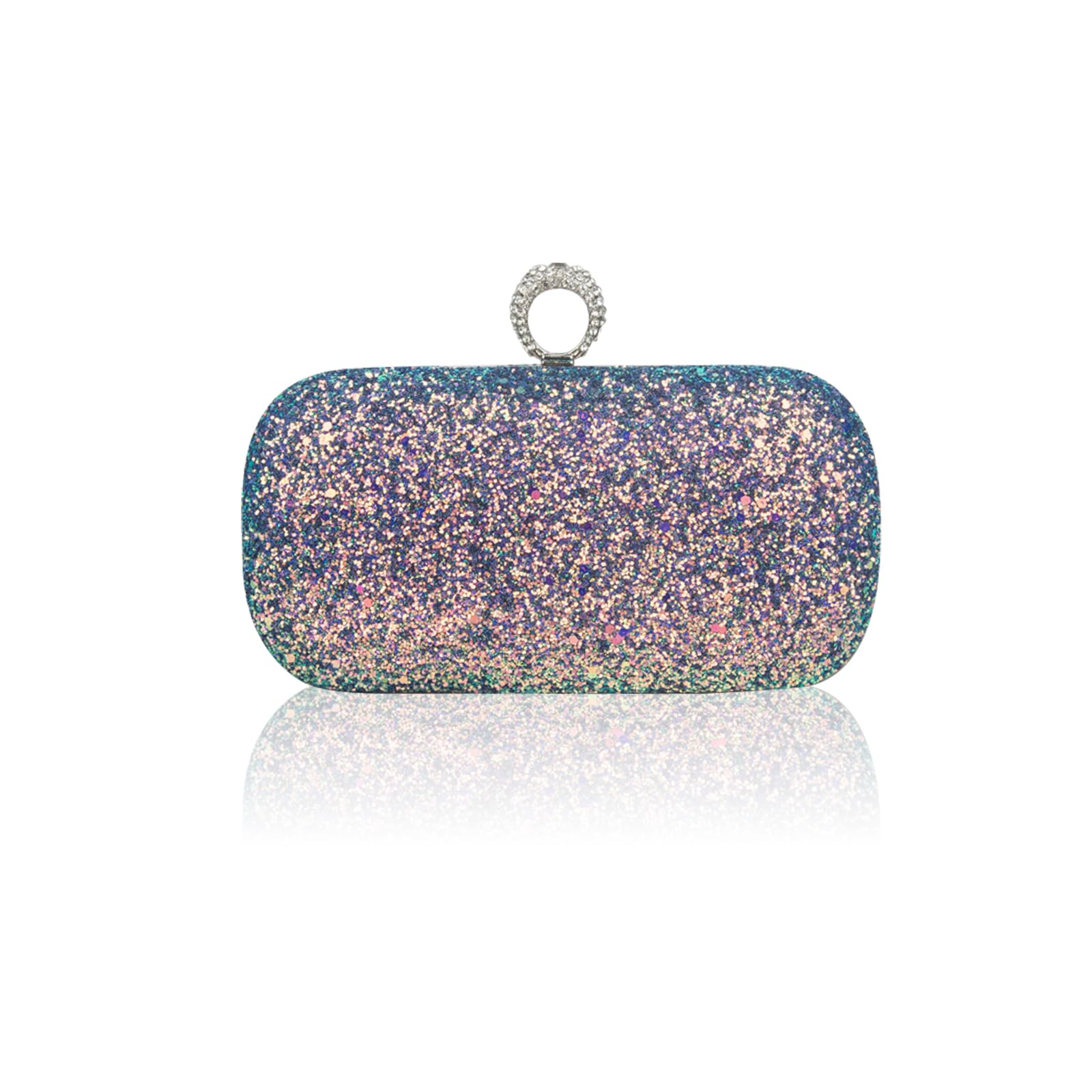 Lentejuelas Clutch para Mujer Bolsa de Noche Bolso de Fiesta Lujoso Bolso de Hombro Bolso de Boda Bolsa de Cadena Pequeña Elegante Bolsos Bandolera para Fiesta de Graduación Banquete Verde