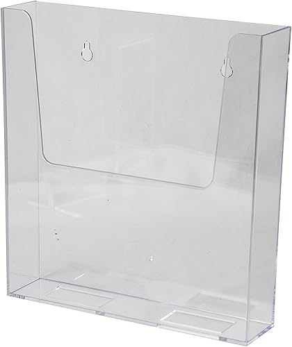Miniatura 3 de Clear-Ad - Soporte acrílico para folletos de montaje en pared de 8.5 x 11 - Soporte de plástico para colgar folletos - Estante adhesivo o montado en