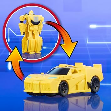 Transformers 1-Step Flip Heroes 3-Pack, 4-Inch Wheeljack, Bumblebee, and Optimus Prime Action Figures, Kids Easter Toys or Basket Stuffers, Age 6+