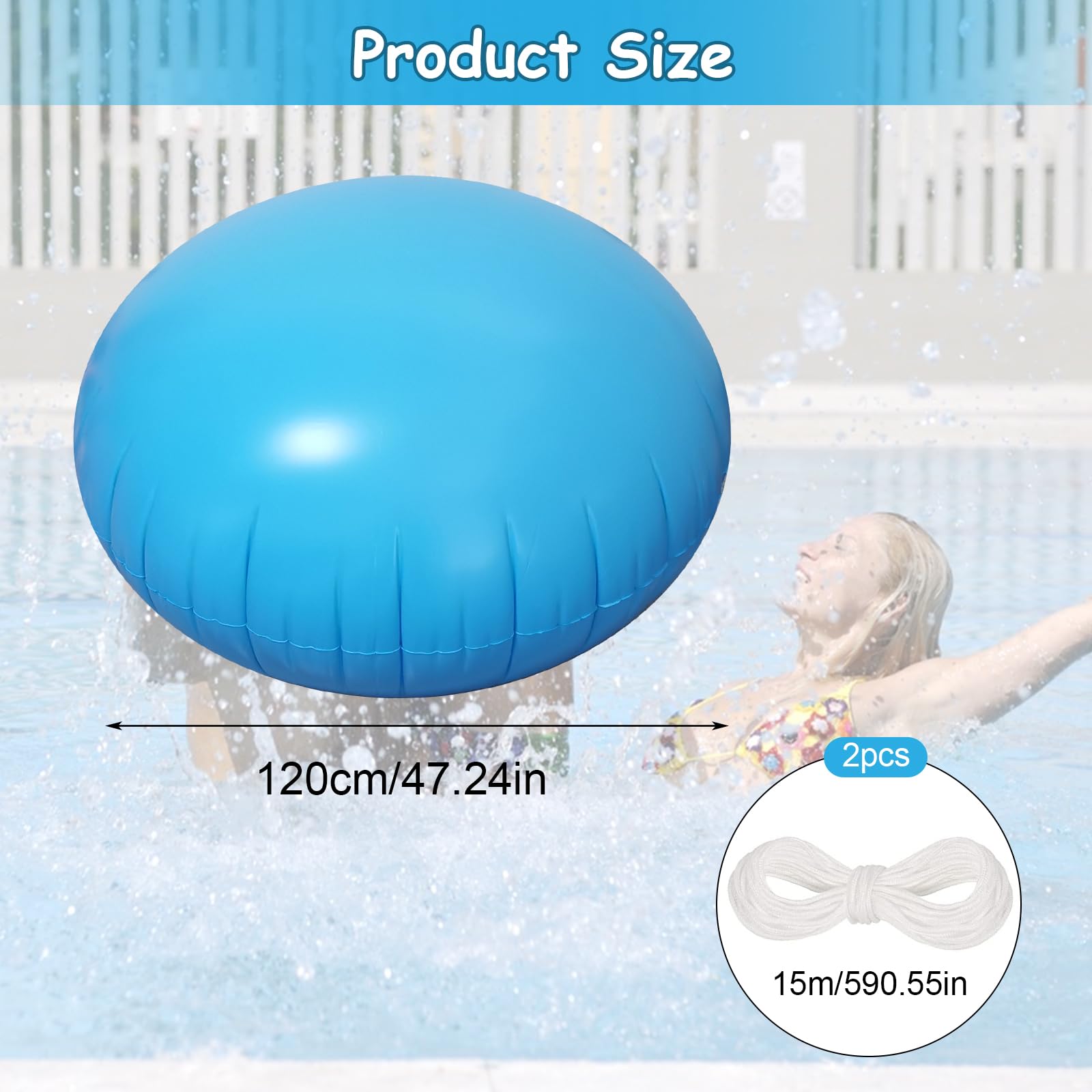 Cojín de Piscina de Invierno, XXL 120 x 120 cm Cojín de Aire para Piscina Cojín de Invierno para Piscina Inflable, Cojín de Piscina Cojín de Aire para Cubierta de Piscina