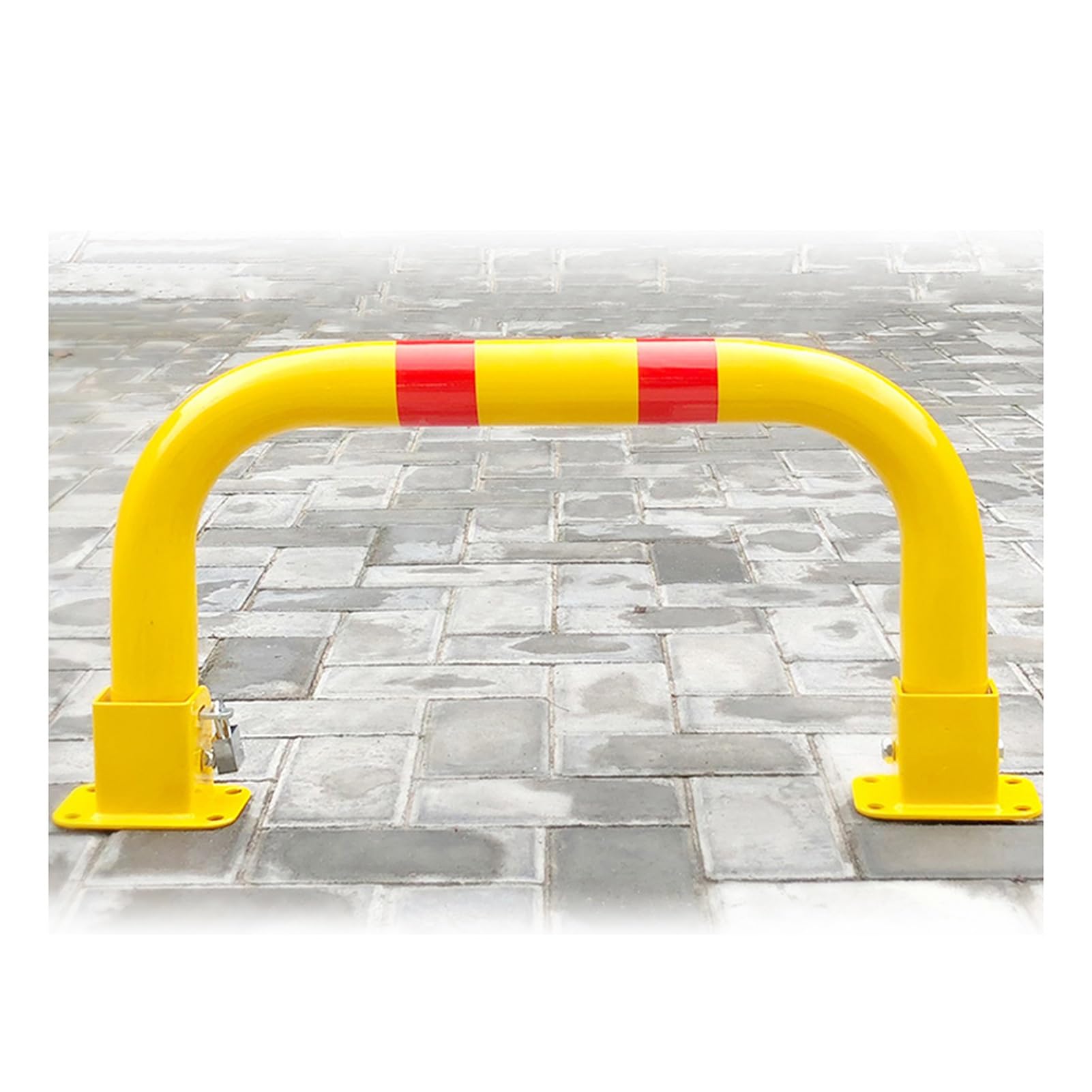 DUANHOZ Parking Guardrails,U-Shaped Parking Lock, Folding Reflective Anti-Collision Bar with Lock, Occupied Parking Blocker for Schools, Garages, Subways - Durable 600x300mm Desi