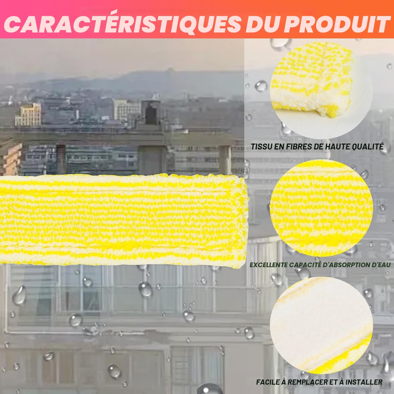 6 Pcs Chiffons de Nettoyage en Microfibre pour Karcher Bonnette Microfibre Lingette pour Lave Vitre Karcher WV2 WV5 WV6 Plus Premium pour Nettoyeur Vitre Aspirateur de Fenêtre Accessoires