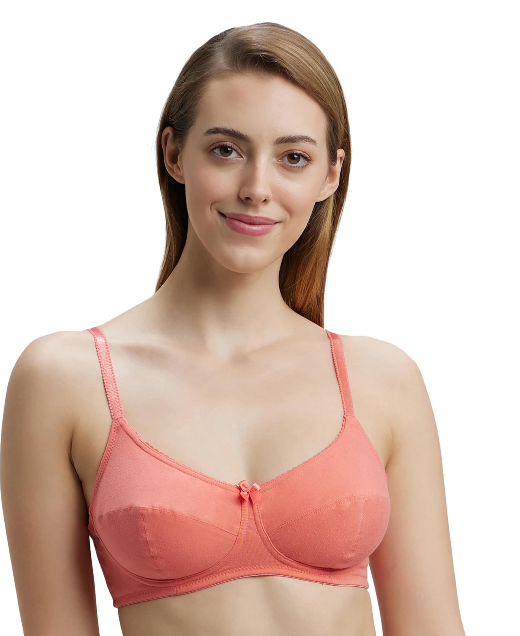 jockey 1615 Women's Wirefree Non Padded Super Combed Cotton Elastane Stretch Full Coverage Everyday Bra with Soft Adjustable Straps_Blush Pink_40B-picture-50