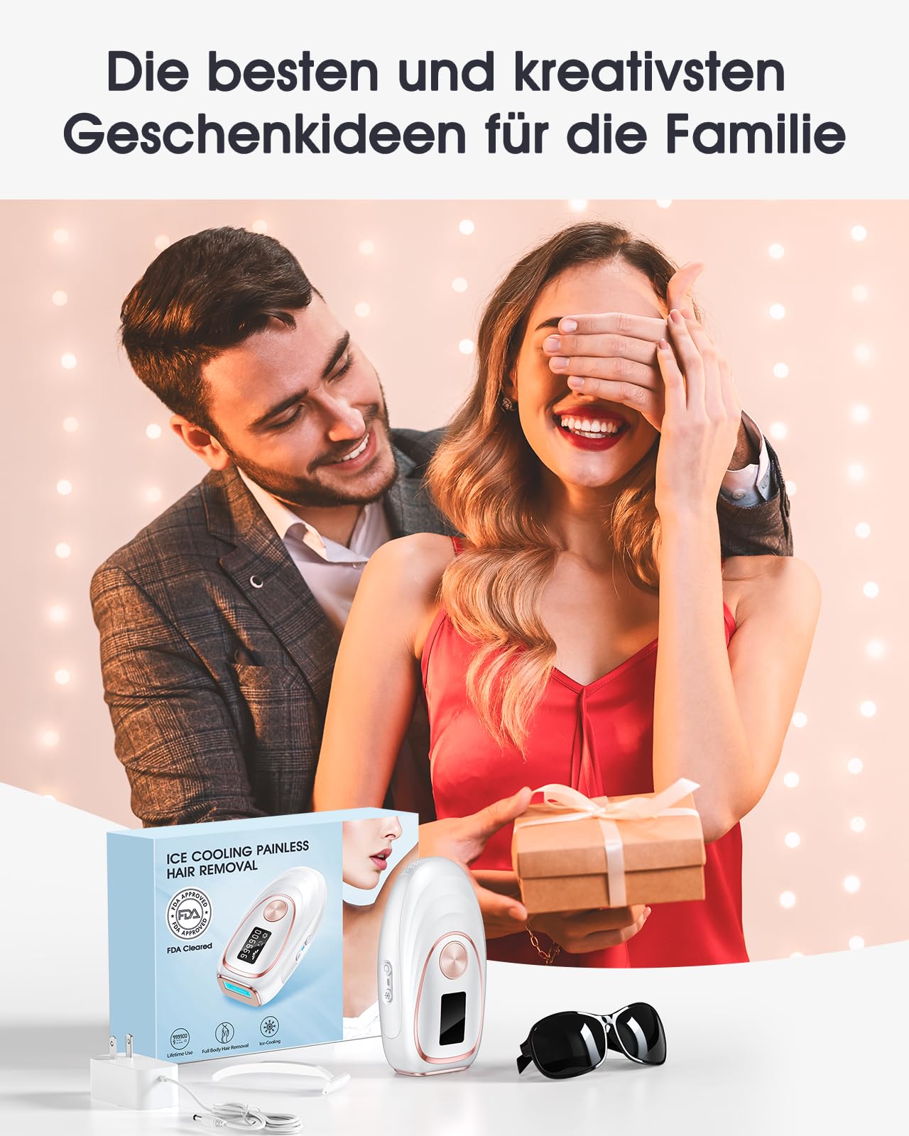 Depiladora de Luz Pulsada IPL con Función de Enfriamiento, 999,900 Flashes, 5 Nivel de Energía, Depiladora Láser Indolora para Mujeres, Hombres, Rostro, Axilas, Piernas y Cuerpo Bilanco