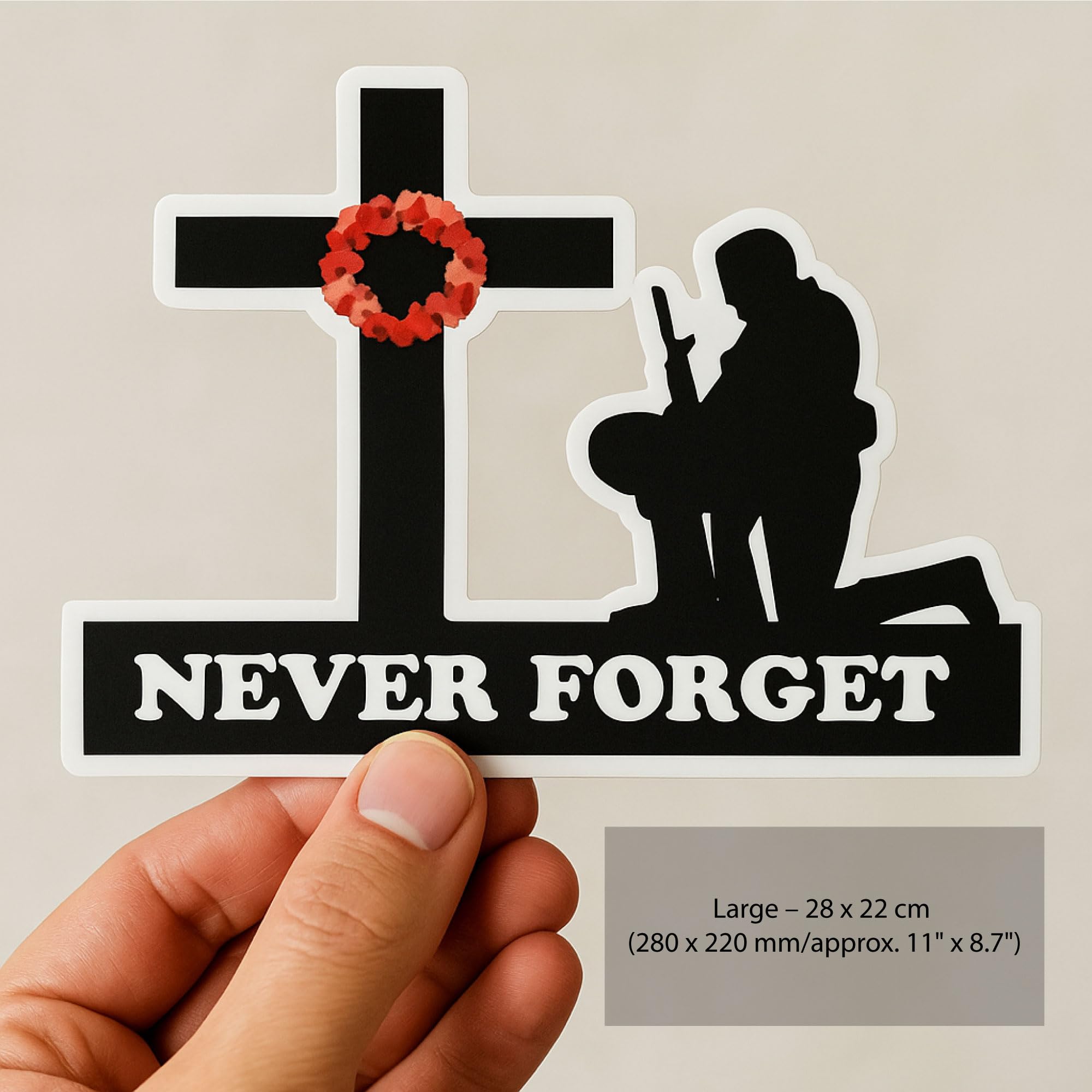 Lest We Forget Vinyl Sticker Poppy Day 'Lest We Forget 039 Remembrance Car Vinyl Decal White Bumper M 1032332