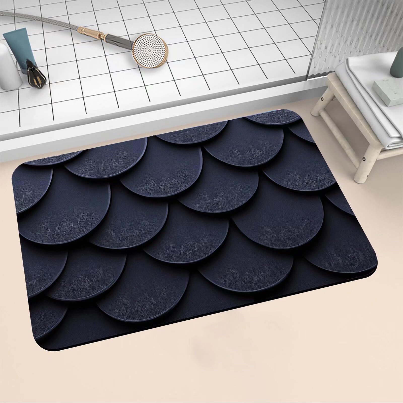 Bath mat rug de diatomita negra de 40x60cm para suelo de entrada y cocina