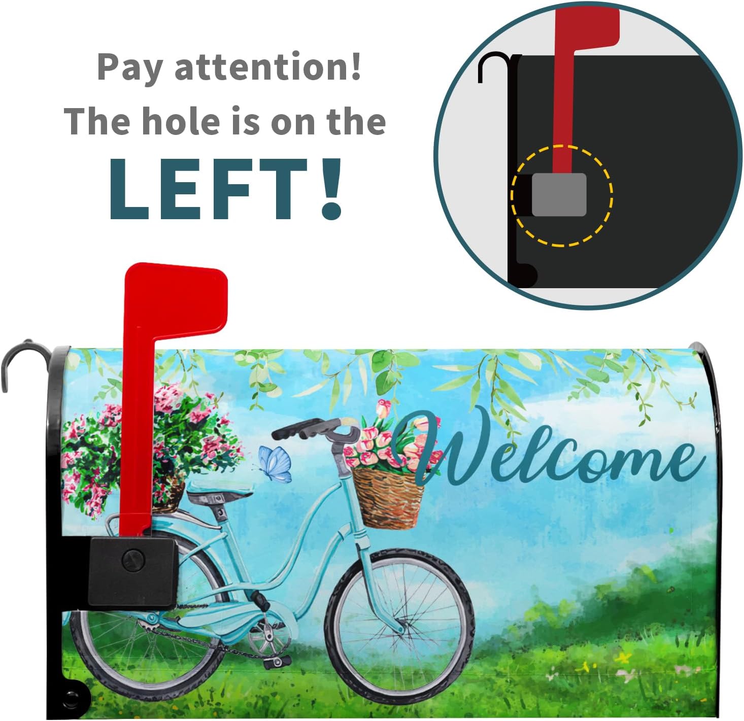 Spring Mailbox Covers Magnetic Colorful Flowers Leaf Mailbox Cover Standard Size 25.5 x 21 Inch Spring/Summer Holiday Welcome Mailbox Wrap Post Letter Box Cover Decorative for Home Outdoor Garden
