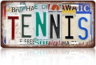 Vintage Sport Metal Tin Sign Tennis License Plate Wall Decor for Home Cafe Bar Pub 12 x 6 Inches