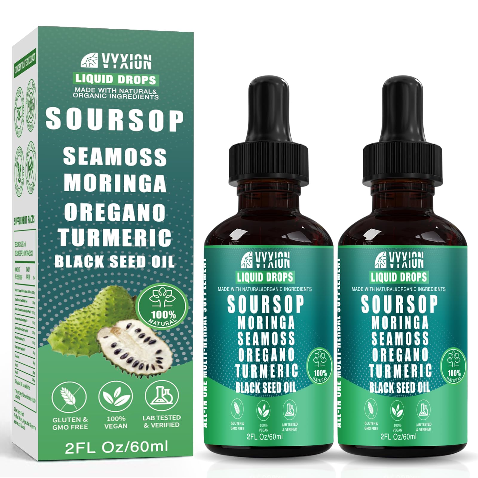 Amazon.com: Soursop Pure Liquid Drops 10 in 1 with Sea Moss