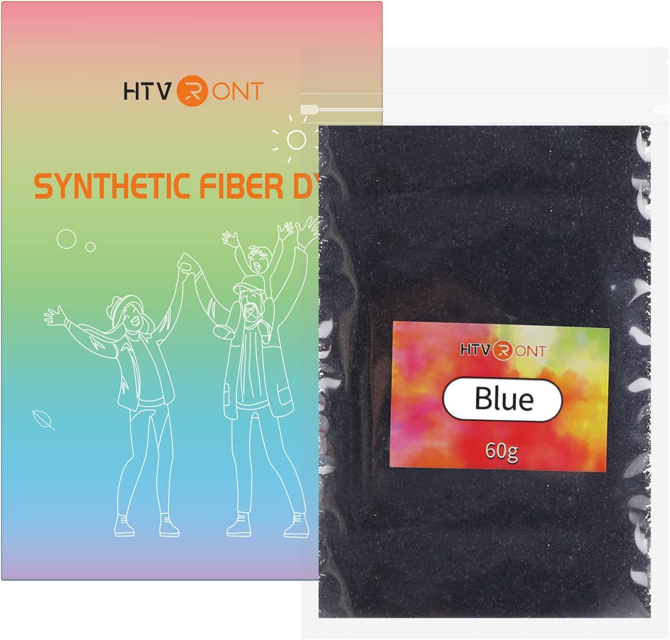 HTVRONT Fabric Dye for Polyester, Synthetic Fabric Dye Large Capacity 60g