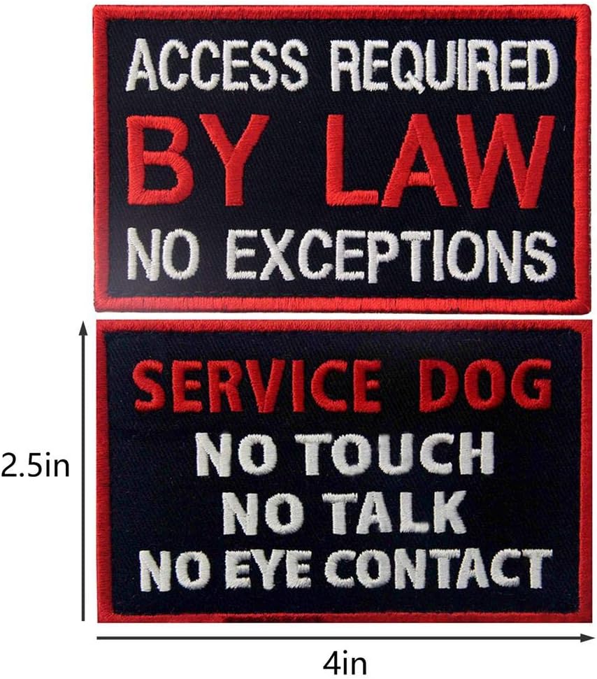 Service Dog in Training Working No Touch PTSD Do Not Distract Vest / Harnesses Morale Tactical Patch Embroidered Badge Fastener Hook & Loop Emblem, 6 Pcs