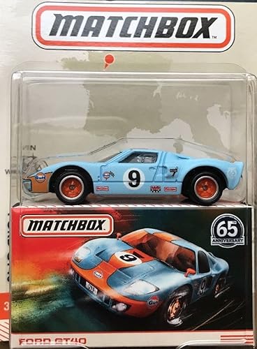Matchbox Globe Travelers Blue Ford GT40 65 Aniversario