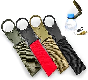 lightstar 4pcs Hanging Bottle Buckle Clip Carabiner, Portable Mineral Water Bottle Clip for Outdoor Camping Hiking Traveling