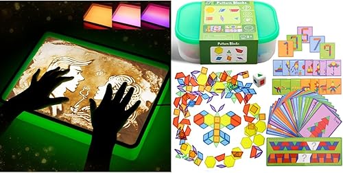 Odoorgames Caja de luz de pintura de arena para niños, mesa de arte de arena, bandeja de arena para aula, mesa de actividades sensoriales para niños