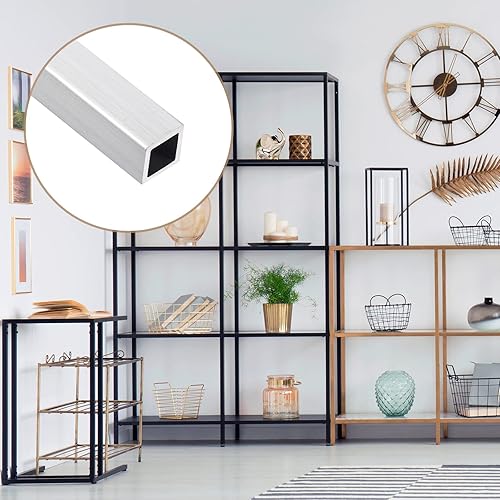 Miniatura 3 de METALLIXITY Tubo cuadrado de aluminio (0.394 in x 0.394 in x 0.039 in x 11.811 in) 6 piezas, tubo de aluminio 6063 - para muebles del hogar,