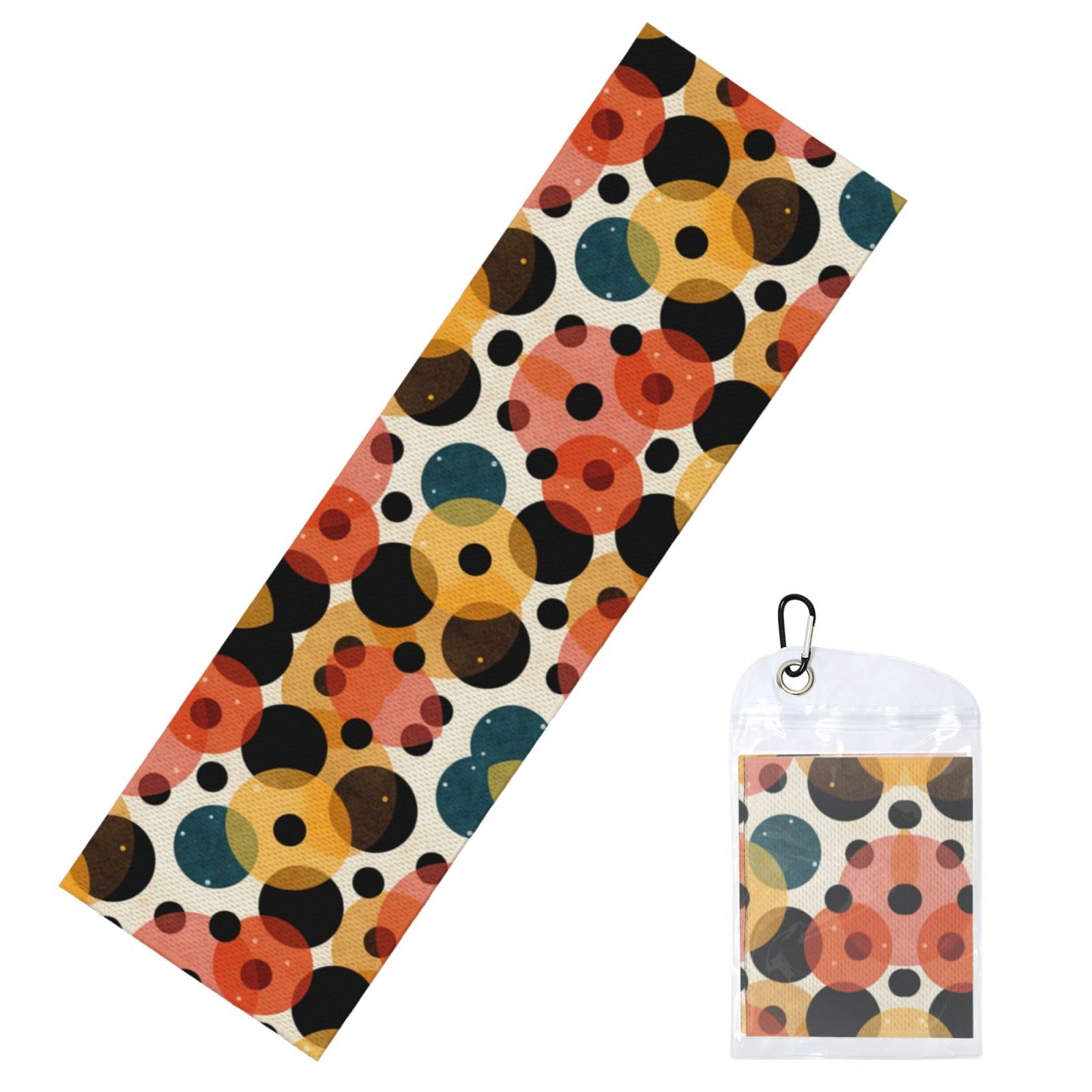 DUYIOKH Retro Polka Dot Mix Print Cooling Towel, Portable Towel for Gym Workout Golf Beach World Cup Sports Hot Weather
