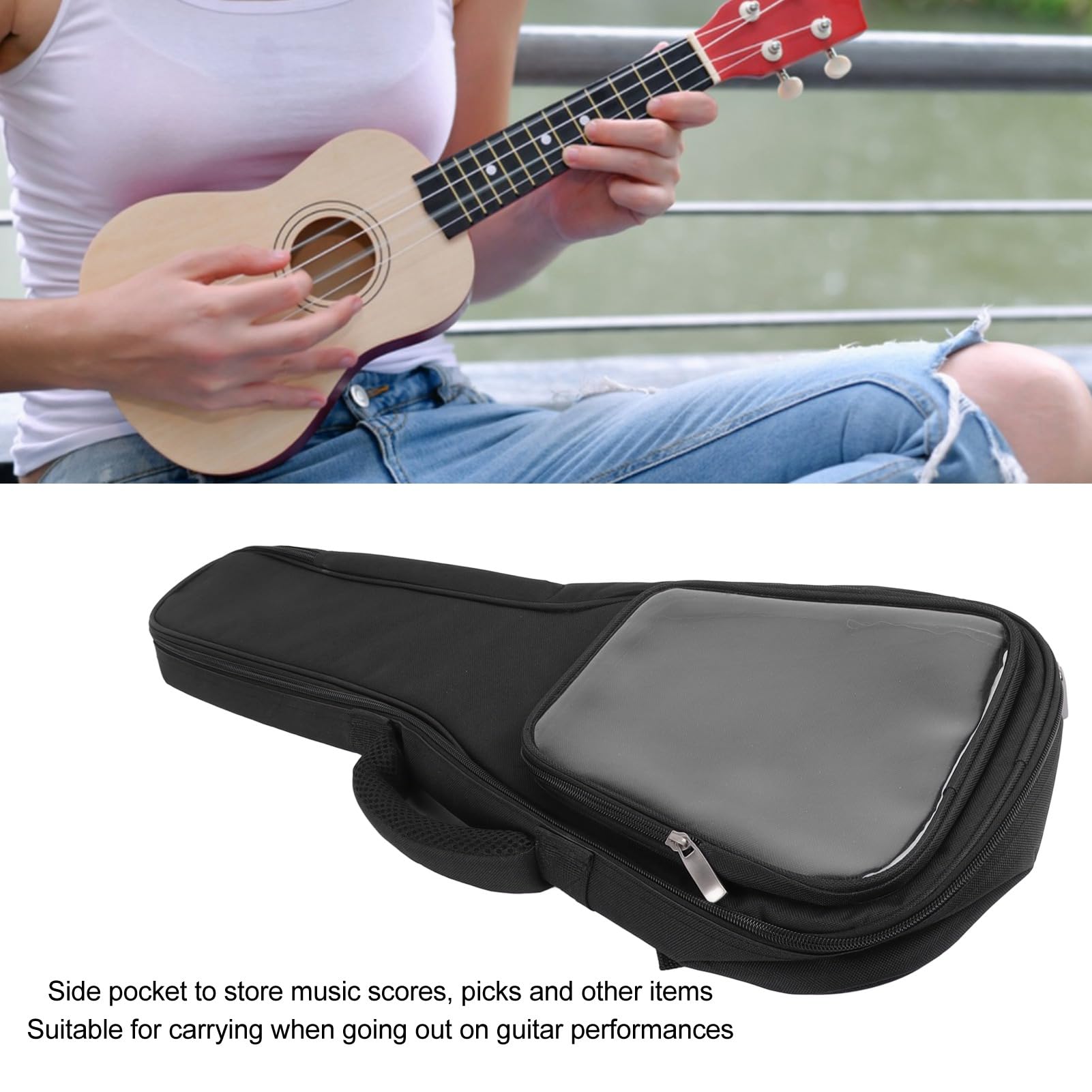 Bolsa para Guitarra Mochila para Instrumentos de Tela Oxford de