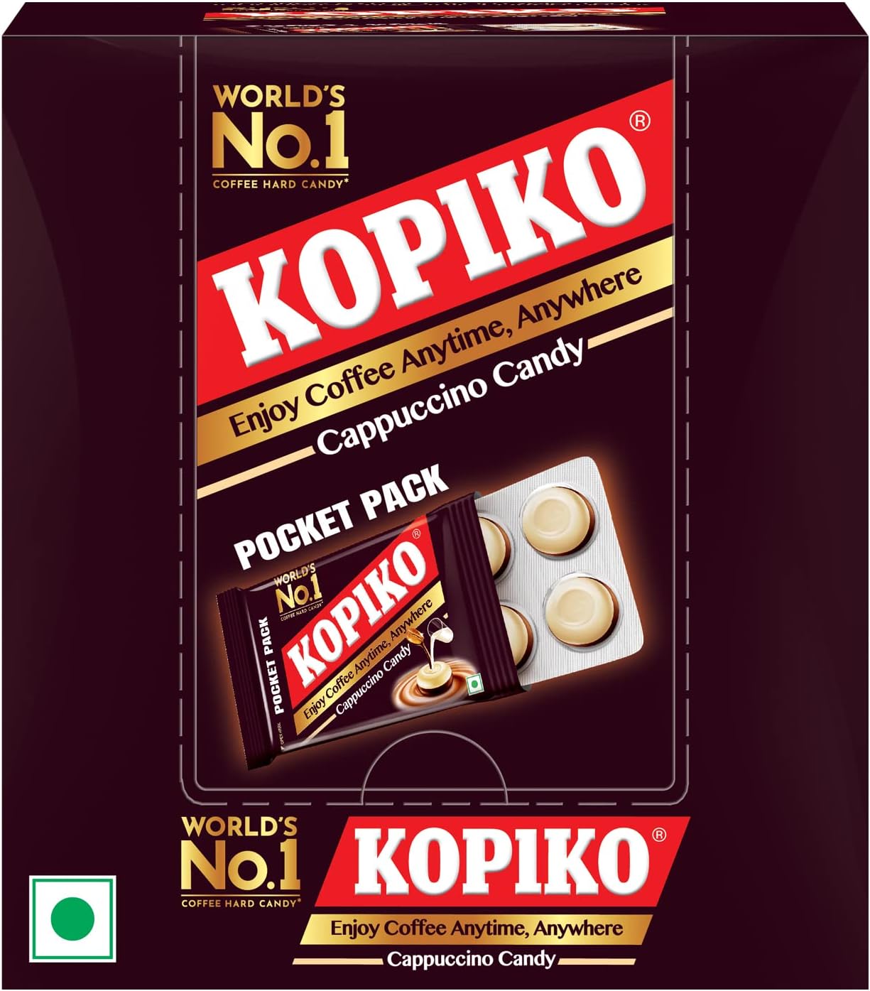 Cappuccino Coffee Candy - World's No 1 Coffee Hard Candy* - Pocket Pack -504 gm |24 Units X 6 Pieces in Each|