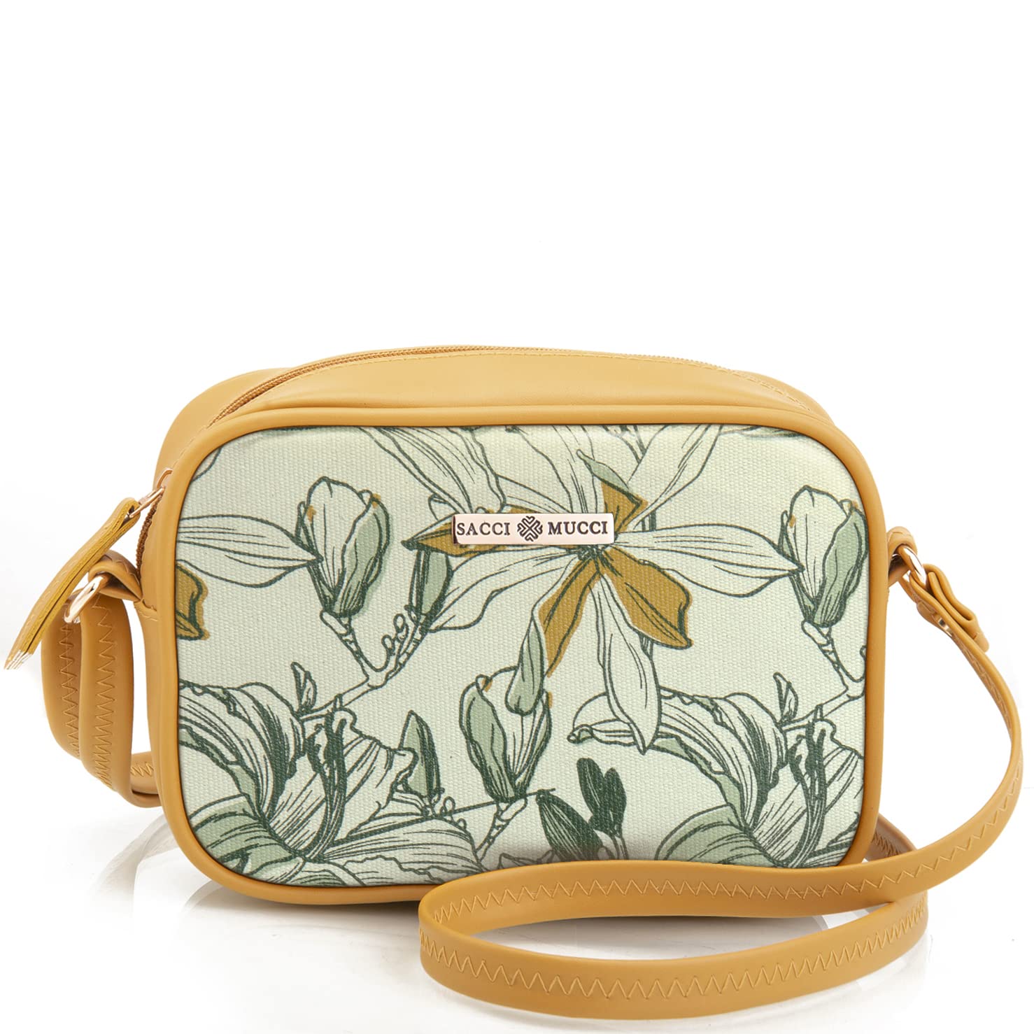 SACCI MUCCI Round Sling Crossbody Bag For Women| Beautiful Printed Bags| Sling Bag For Women - Magnolia Floral Print (Mustrad),Multi (B0C1WSGFYK) Amazon Price History, Amazon Price Tracker