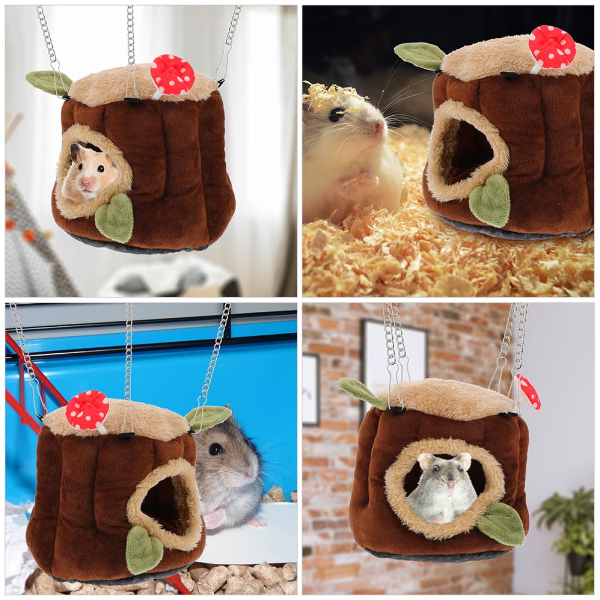 BESPORTBLE Casa De Hámster 5 Piezas Nido de algodón de Conejo Enano casa Hermosa Red de hámster Accesorio Chinchilla Invierno Nido de Nido de Loros pequeño hámster Nido cálido paño