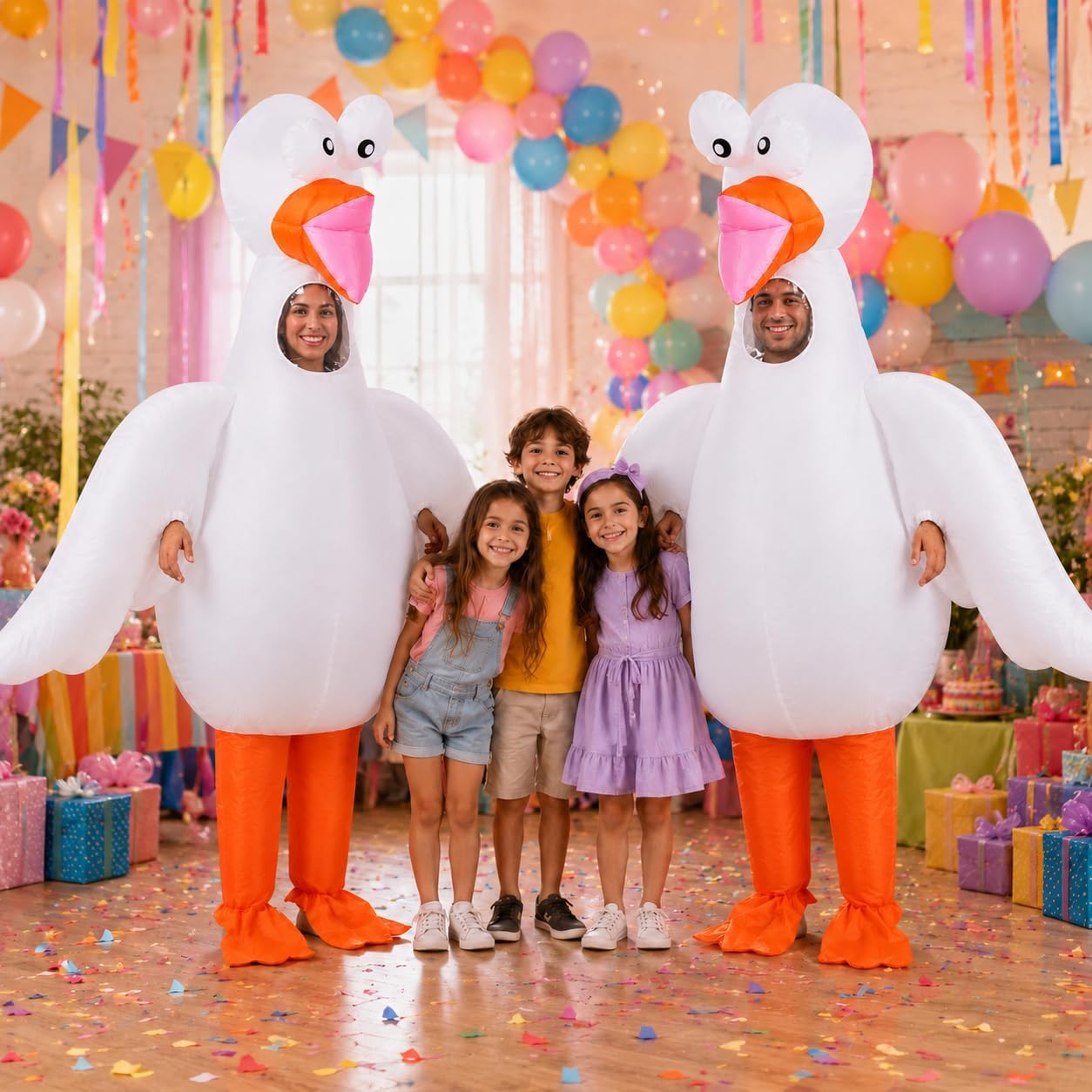 Inflatable Goose Costume for Adults, Funny Blow Up Animal Suit, Halloween Party Cosplay Outfit for Men and Women