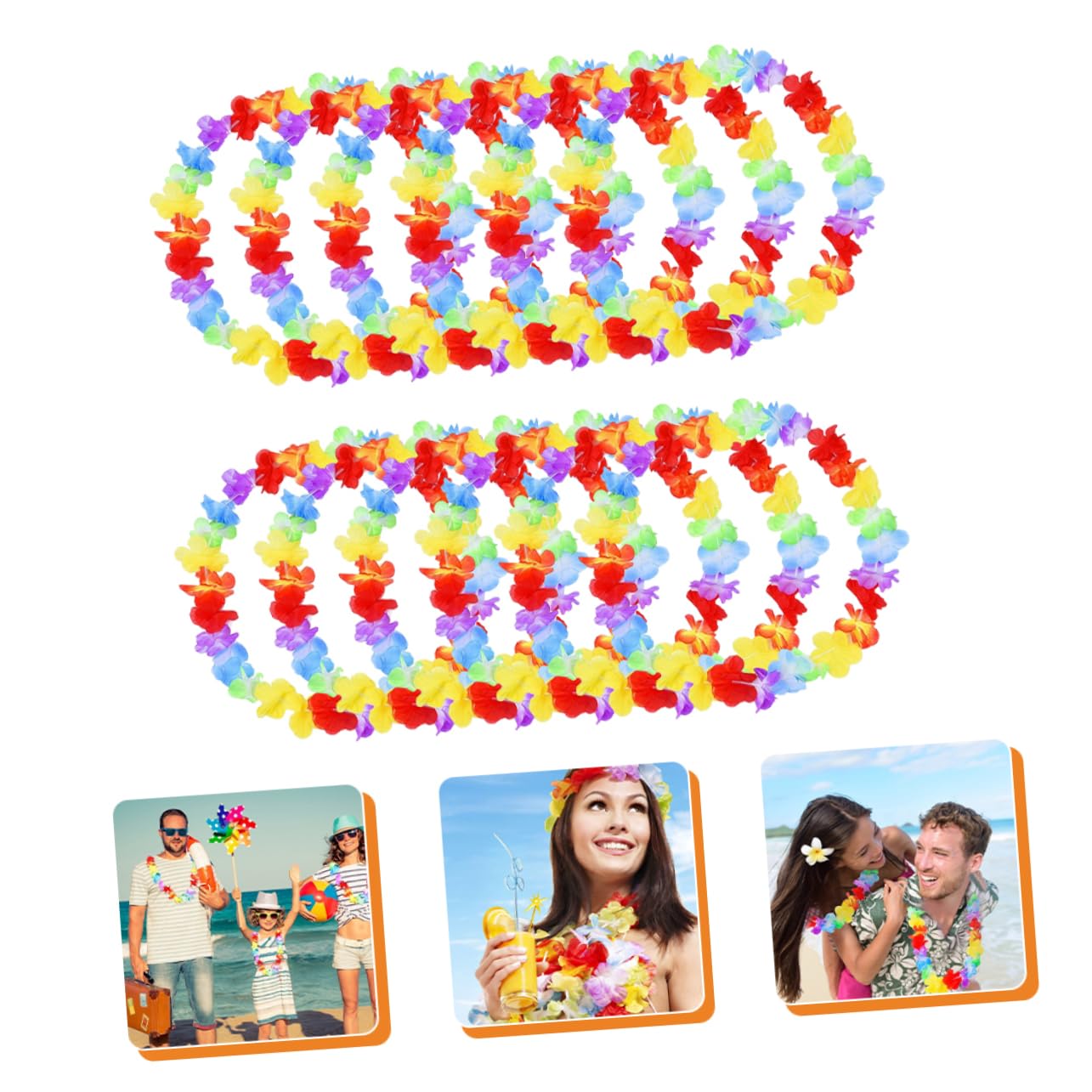 Cabilock 50stücke Hawaii Tropische Girlande Für Luau Party Strandparty Dekoration Bunte Blumenkranz Leis Für Hawaii-partygeschenke Und Tropische Veranstaltung