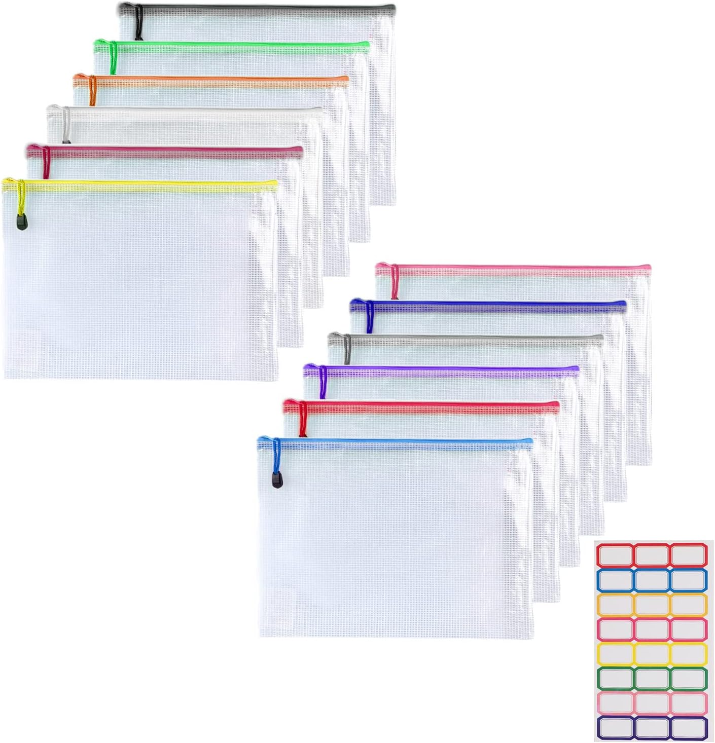 Niziting-11"x 14"-Plastic Mesh Zipper Pouch Document Folders Bag Zipper Zip File Folders for School Office…