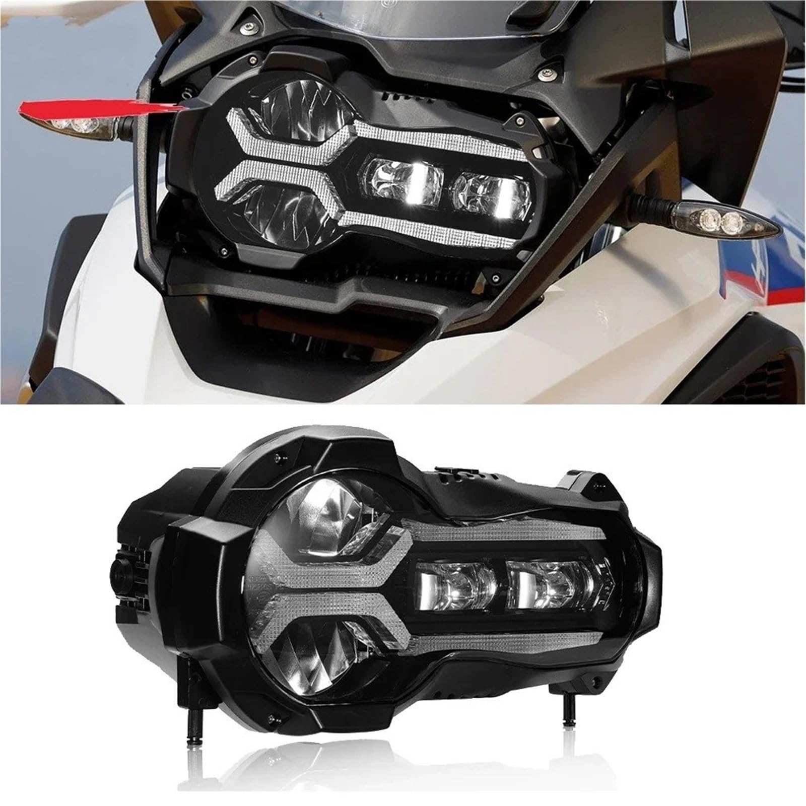 Moto Faros Delanteros Para BMW R1200GS 2013-2018 R 1200GS Para K50 Para ADV Para Adventure GS 1200 Conjunto Faro Para Motocicleta Faros LED Headlight Conjunto(R120*0GS 2013-2018)