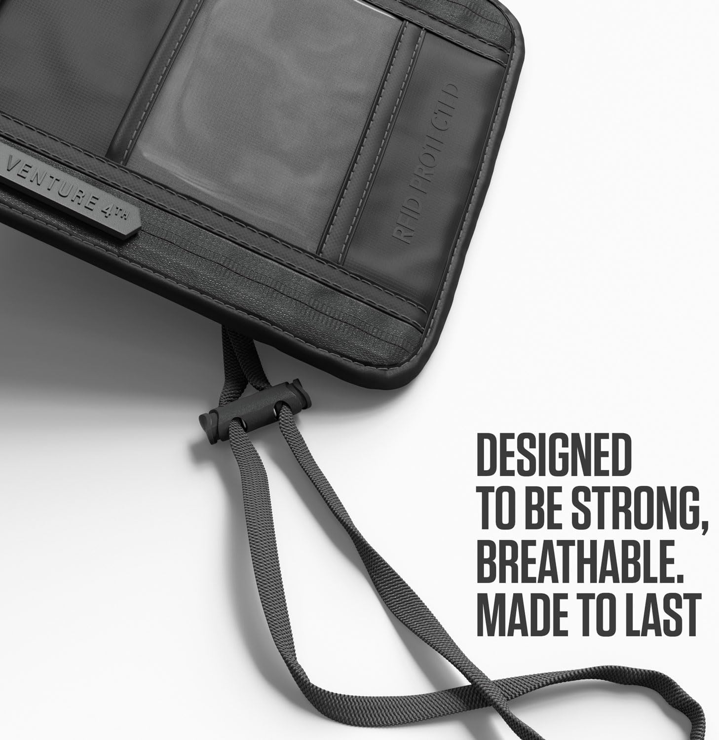 VENTURE 4TH Travel Neck Wallet, RFID Blocking Passport Holder - Sleek Gray image 4