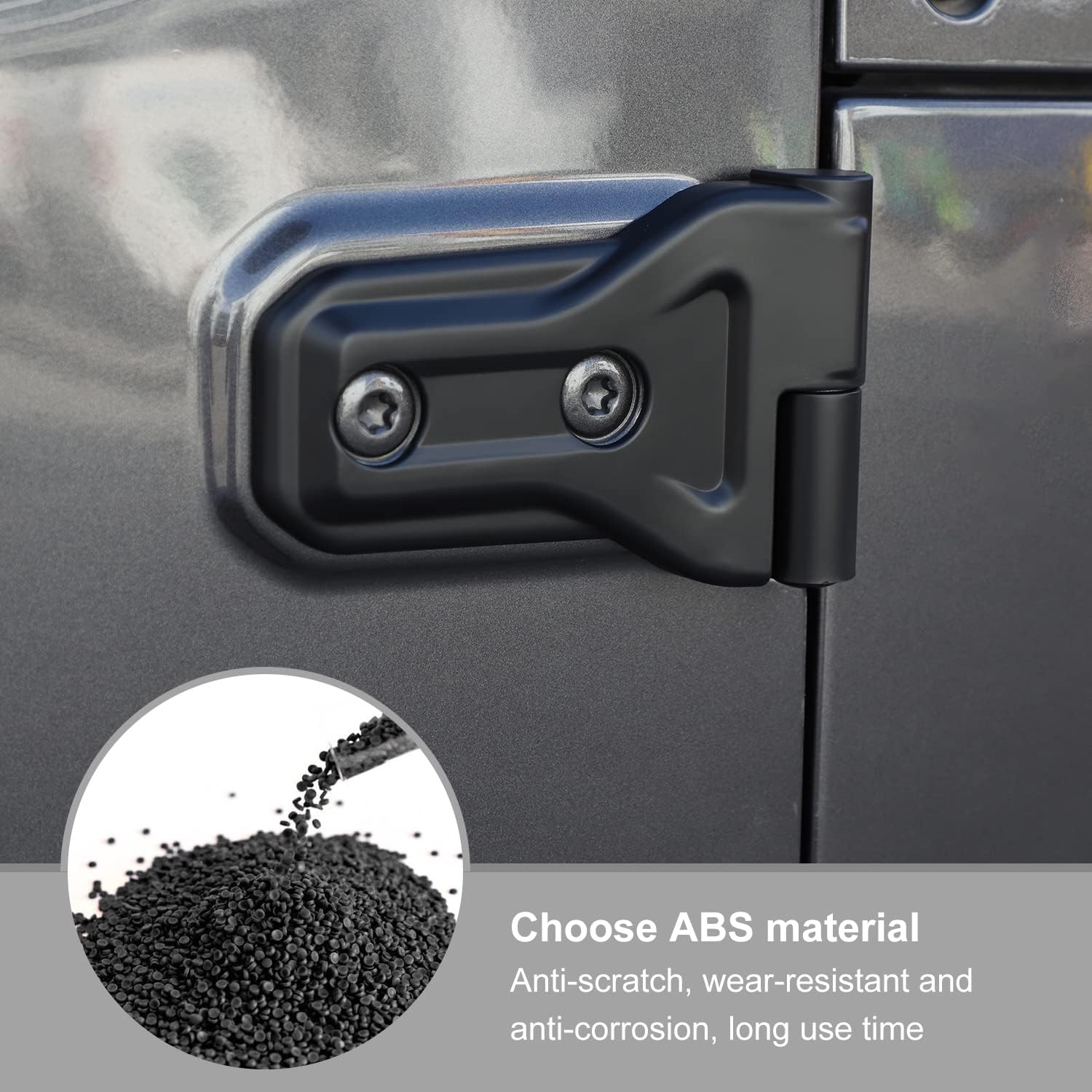 8PCS Door Hinge Cover Trim Accessories for 2018-2024 2025+ Jeep Wrangler JL JLU 2020-2024 2025+ Jeep Gladiator JT (Matt Black)