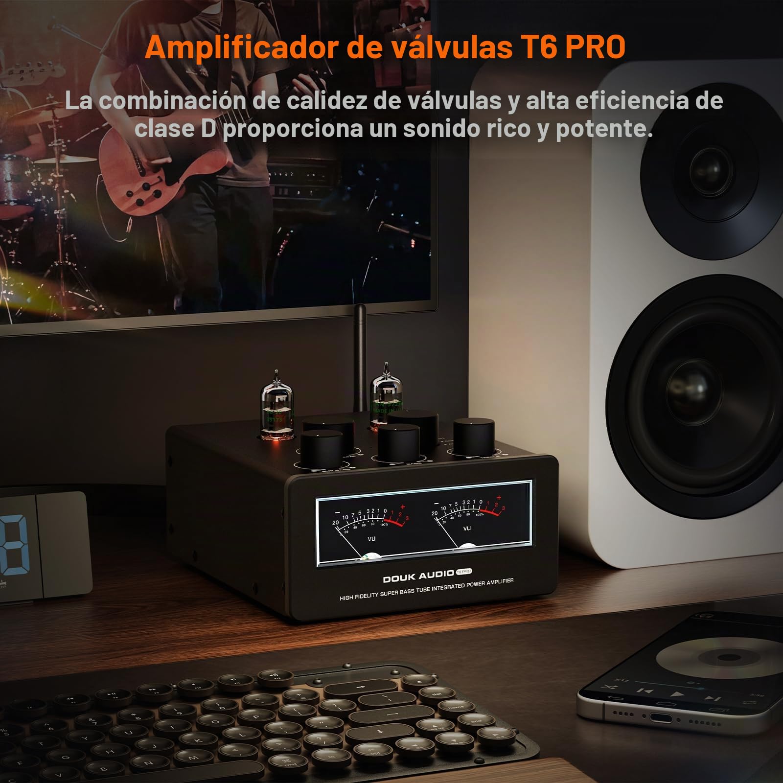 Douk Audio T6 Pro Bluetooth Amplifier 300 vatios x2 amplificador de tubo TPA3255 para Home Theater Hi-FI Audio System