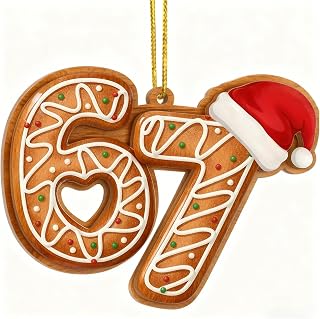 67 Christmas Ornament, Funny Christmas 6 7 Ornaments 2025 Gingerbread Ornaments for Christmas Tree, Funny Ornament for Exchange, Stocking Stuffers, Gag Gifts, Gifts for Kids, Teens (Acrylic)