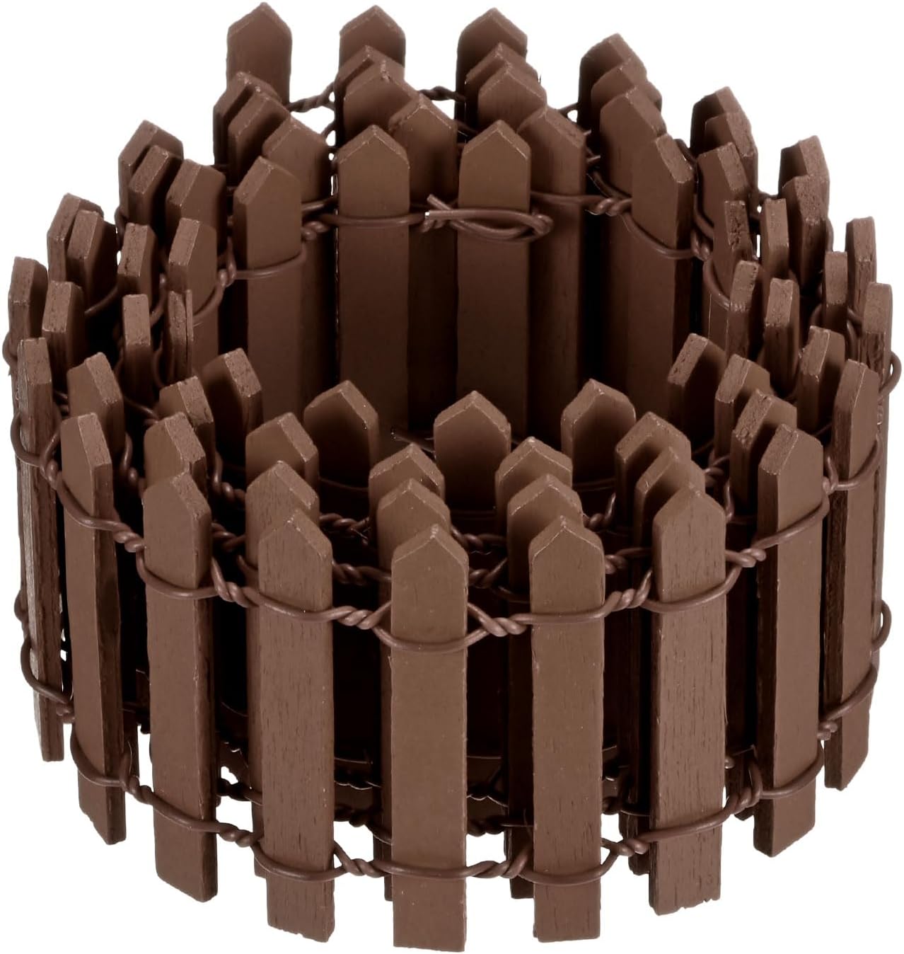 M METERXITY 1-Pack Miniature Fairy Garden Fence, 35 Inch 90x5cm Wooden DIY Small Wood Decorative Picket Fence for Dollhouse/Crafts/Diorama Project, Micro Landscape Ornaments [Brown]