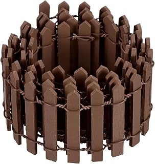 M METERXITY 1-Pack Miniature Fairy Garden Fence, 35 Inch 90x5cm Wooden DIY Small Wood Decorative Picket Fence for Dollhouse/Crafts/Diorama Project, Micro Landscape Ornaments [Brown]