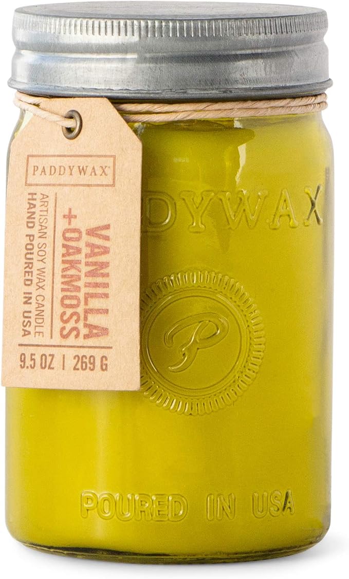 Paddywax Candles RJ803Z Relish Collection Scented Candle, 9.5Ounce, Vanilla + Oakmoss