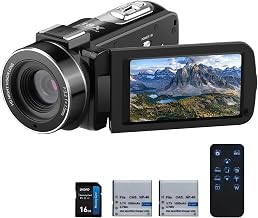 Video Camera Camcorder Full HD 1080P 30FPS 30MP, IR Night Vision Vlogging Camera Recorder for YouTube 3.0 Inch IPS Screen 18X Zoom Camcorders with 16GB Card, 2 Batteries Remote Control