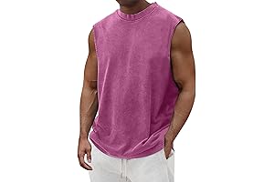 Chinatown Slim Fit Sleeveless Muscle Workout Tank Tops with Side Split Hem