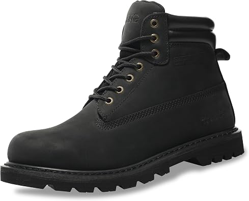 Steel Toe Work Boots for Men, 6-Inch Non Slip Comfortable Leather Waterproof Industrial Construction Safety Workboots